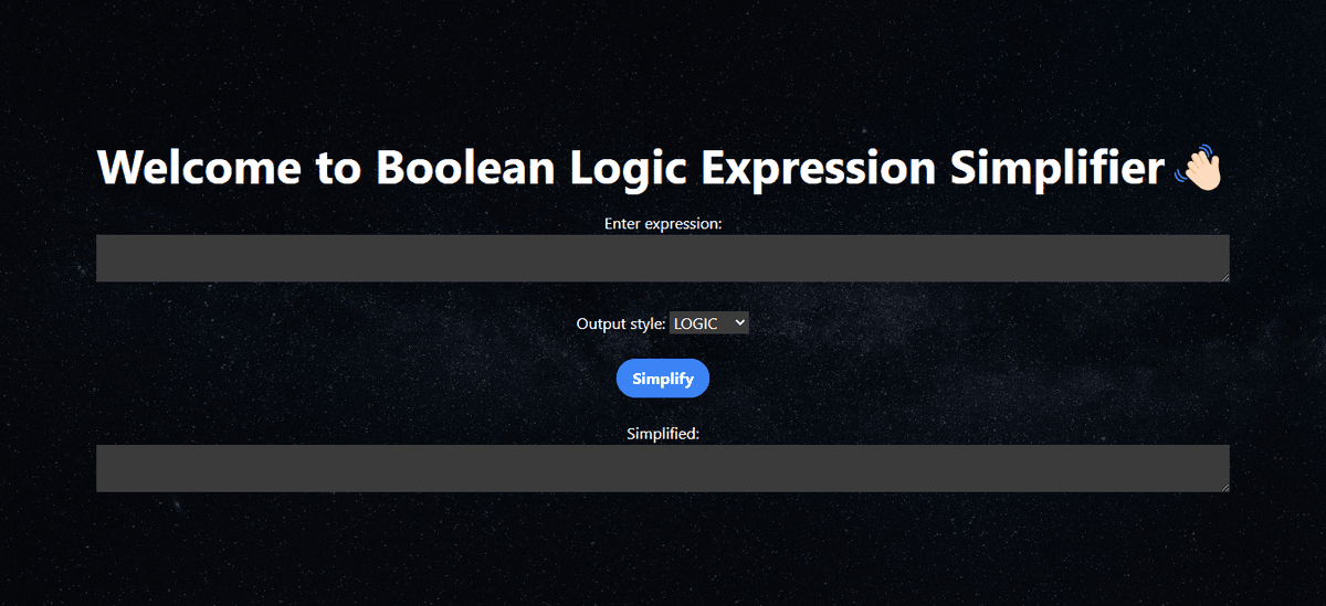 Boolean Logic Expression Simplifier